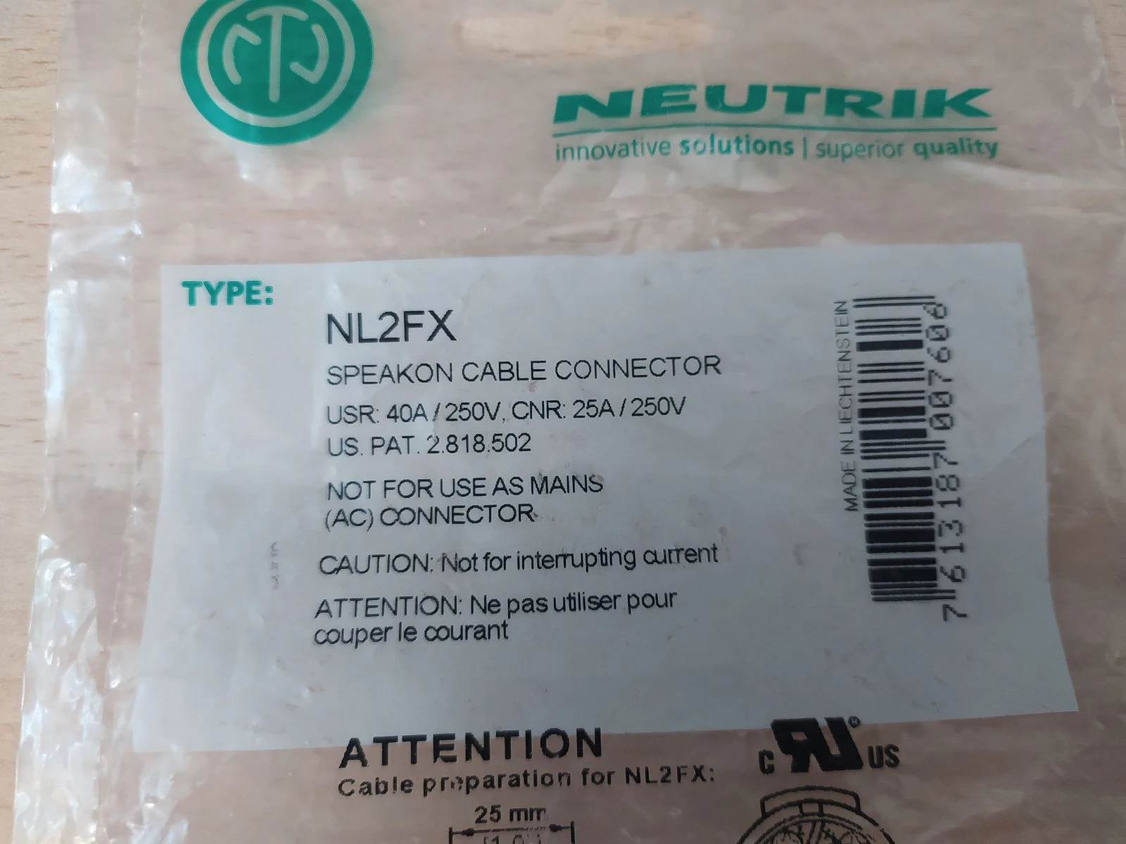 Conector Altavoces Speakon Neutrik NL2FX – photo 2
